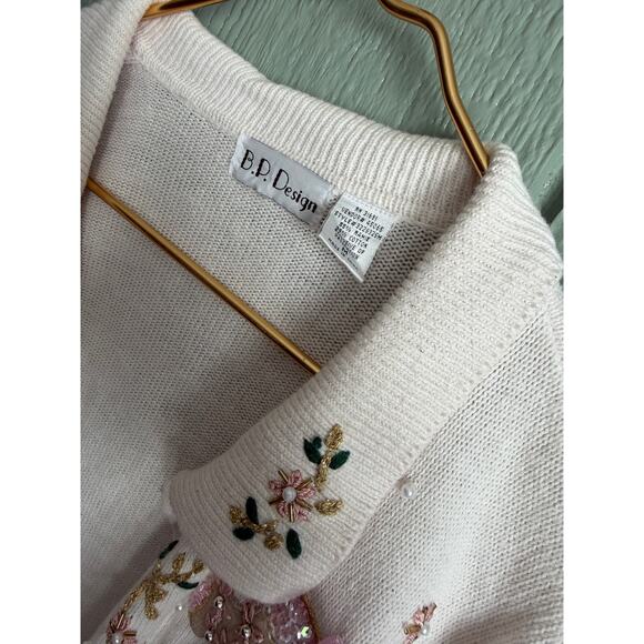 Vintage BP Design Embellished Christmas Stocking Cardigan – Women’s Medium - Picture 7 of 9